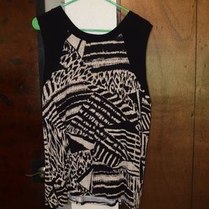 Cream and black Tank